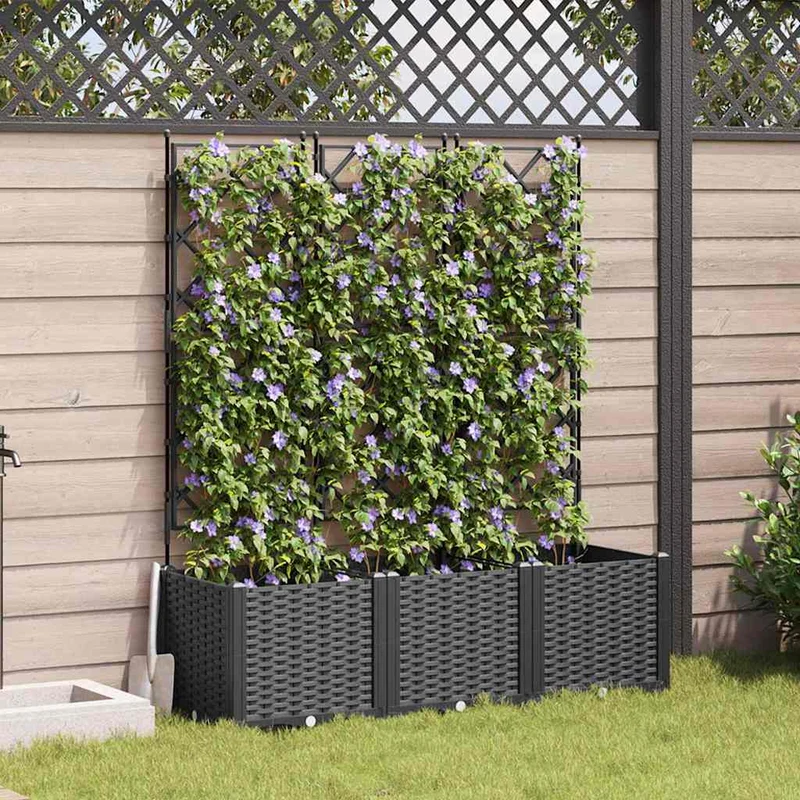 Tuinsteker Met Schutting En Wielen 3 St 120 X 40 X 149 Cm