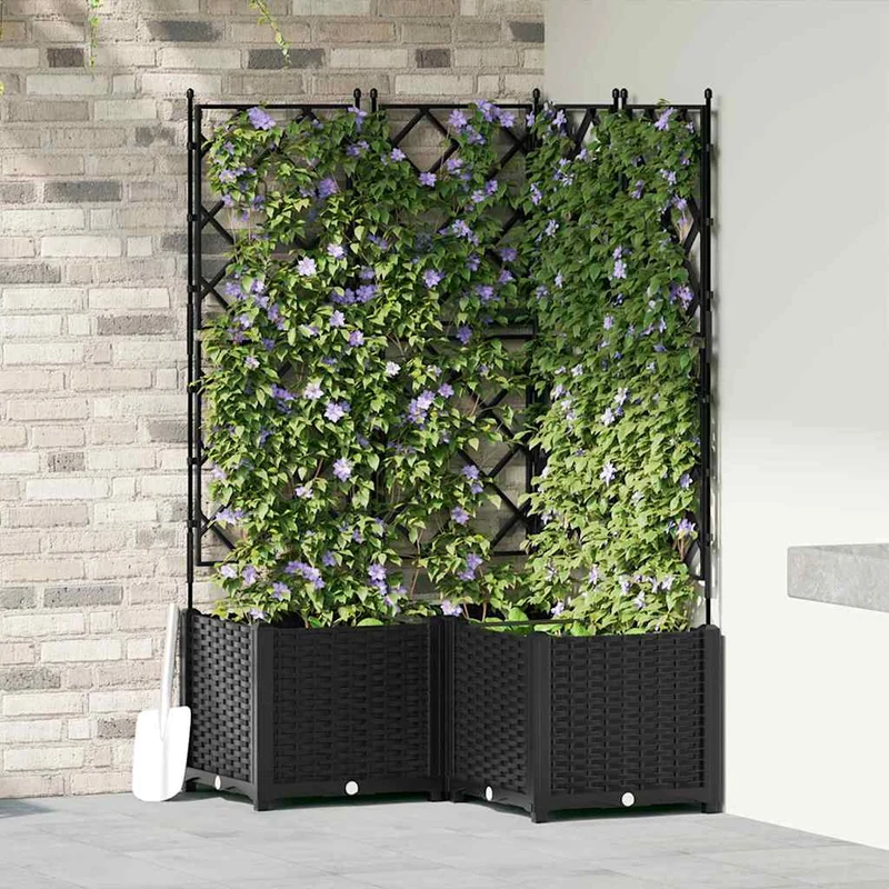 Tuinsteker Met Schutting En Wielen 3 St 120 X 40 X 149 Cm