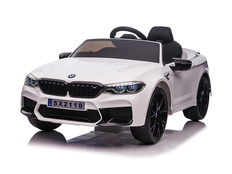 Bmw M5,Lithium, Leder Zitje, Rubberen Banden, Kinder Accu Auto!