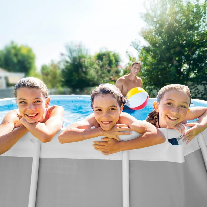 Intex Piscina Desmontable Ovalada Prism Frame 610x305x122 cm Gris