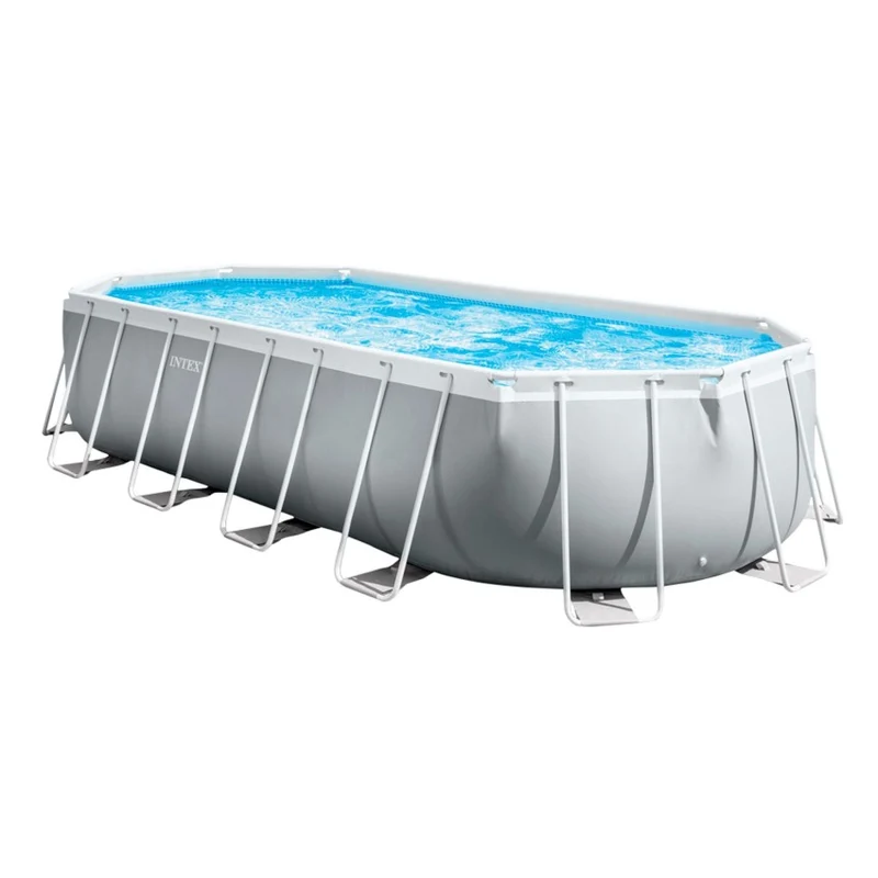 Intex Piscina Desmontable Ovalada Prism Frame 610x305x122 cm Gris