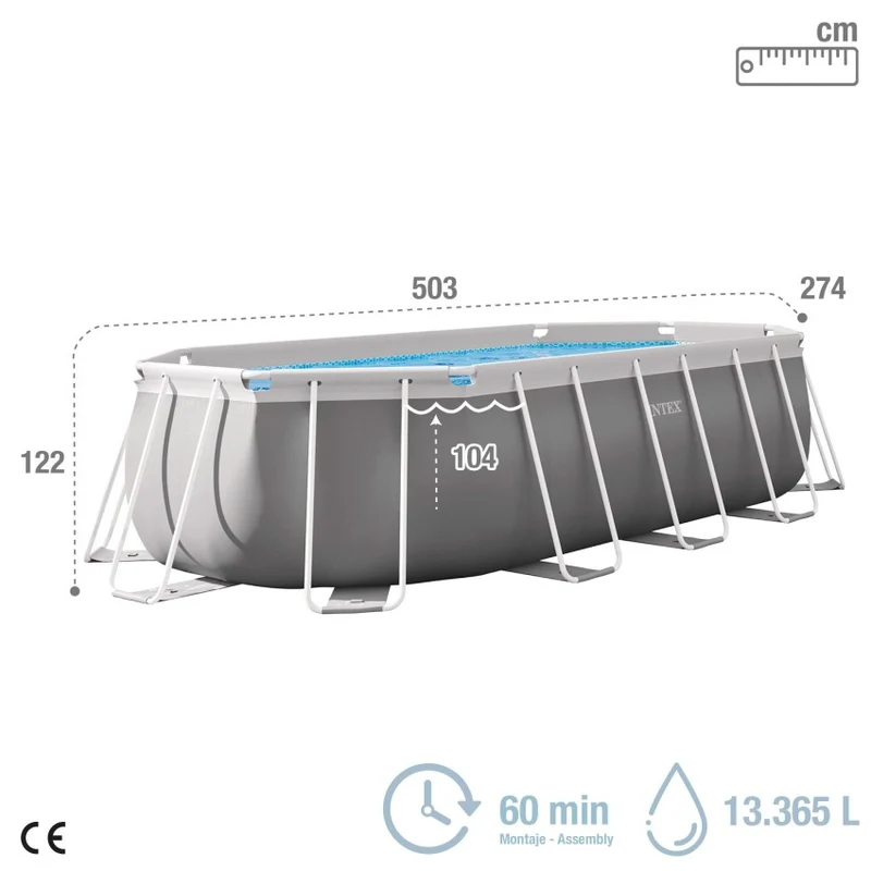 Intex Prism Frame Piscina Ovalada Desmontable 503x274x122 cm con Depuradora