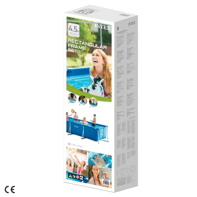 Intex Metal Frame Piscina Desmontable Familiar Rectangular de 450x220x84cm