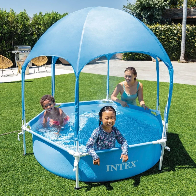 Intex Metal Frame Piscina Desmontable Hexagonal 700 Litros Azul