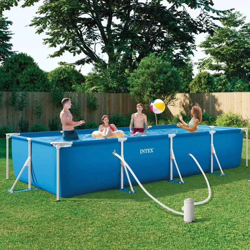 Intex Metal Frame Piscina Desmontable Rectangular 450x220x84cm Depuradora