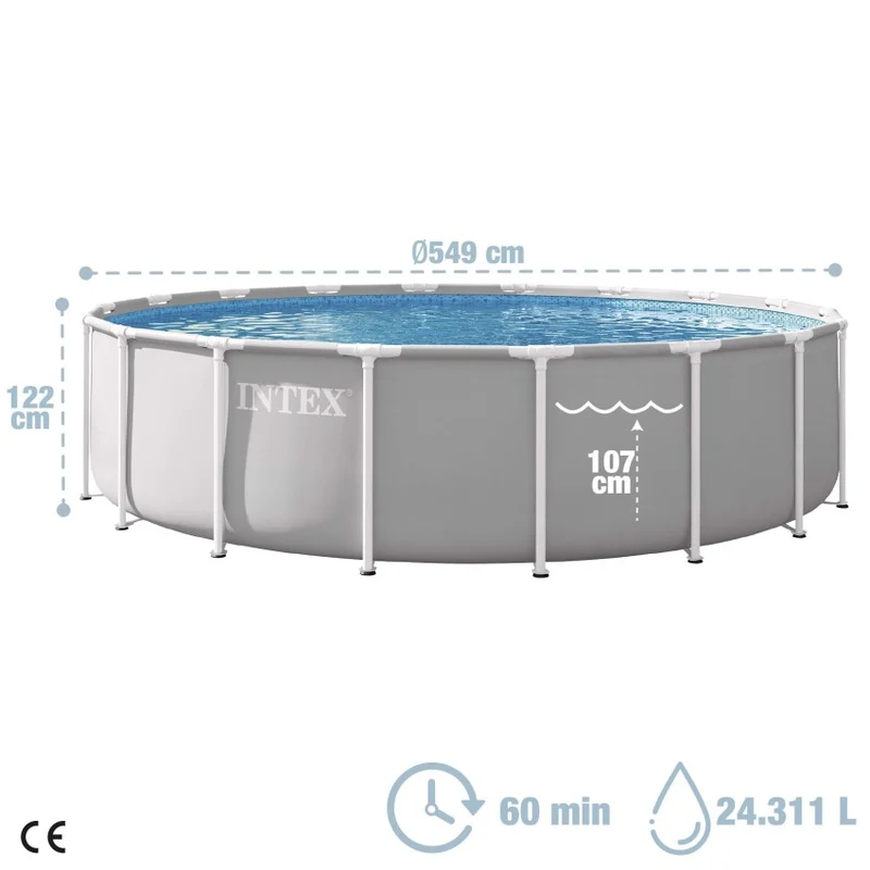 Intex Prism Frame Piscina Desmontable Redonda 549x122cm Con Depuradora