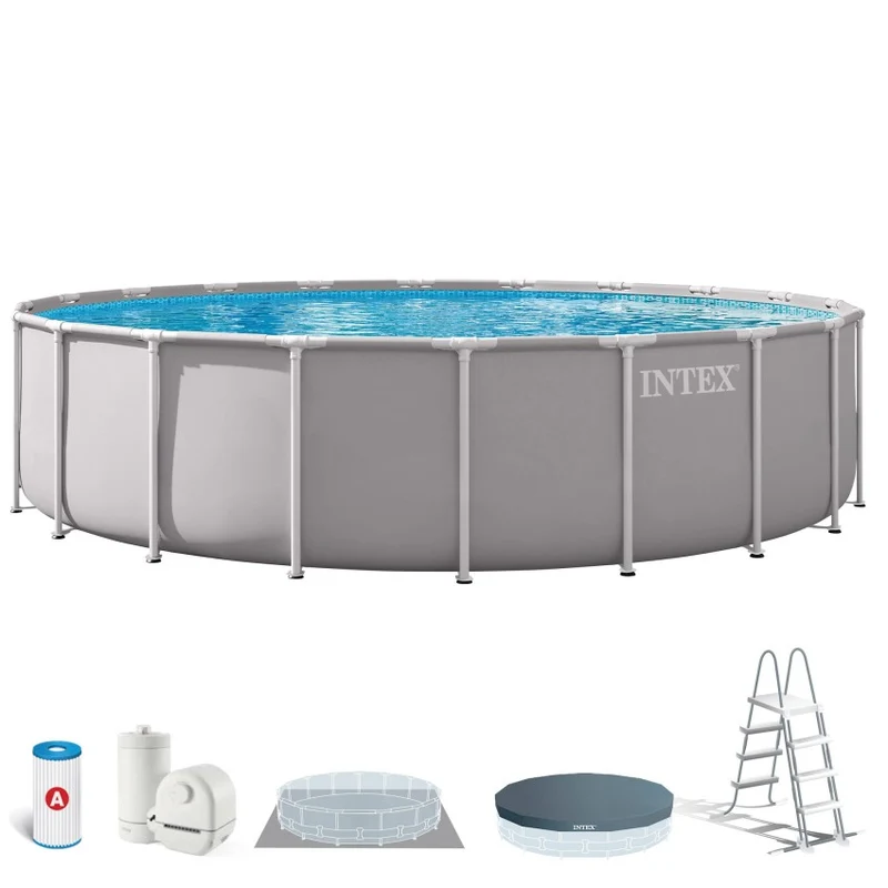 INTEX Piscina Desmontable Redonda Prism Frame 610x132cm con Depuradora