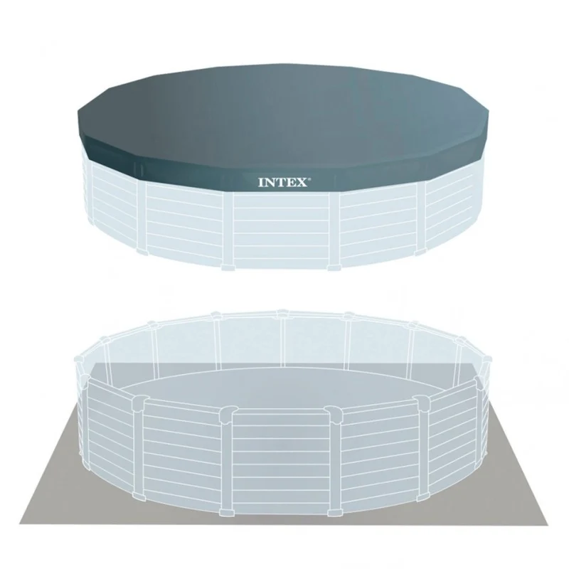 Intex Graphite Grey Panel Piscina Desmontable Redonda 478x124cm 16805L