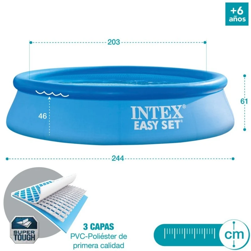 Intex Easy Set Piscina Hinchable Redonda 244x61cm con Depuradora