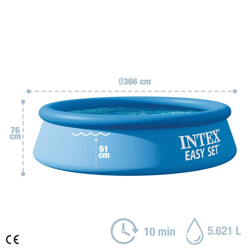 Intex Easy Set Piscina Hinchable Redonda 366x76cm 5621L Azul