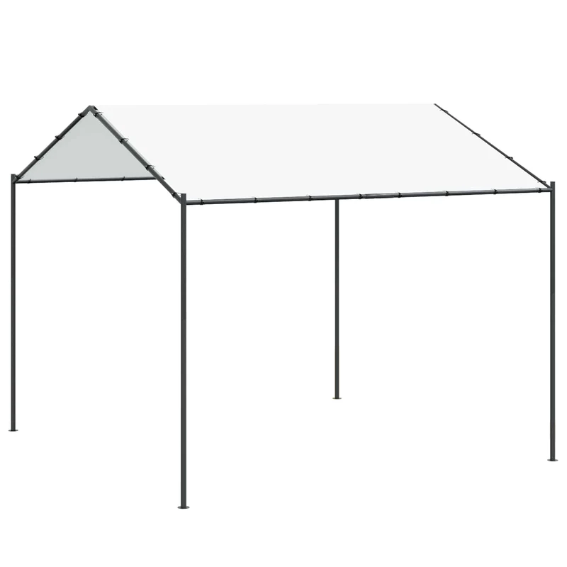 Prieel 4 X 4 X 2,6 M Wit Staal En Polyester 180 Gsm
