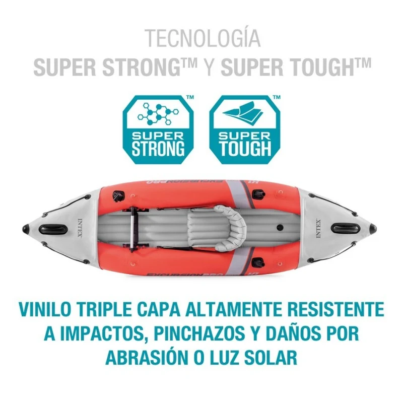 Intex Excursion Pro Kayak Hinchable Individual 305cm Rojo