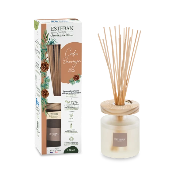 Bouquet Profumato Ellipse Cedro Selvatico Ricaricabile 200ml Esteban-Paris