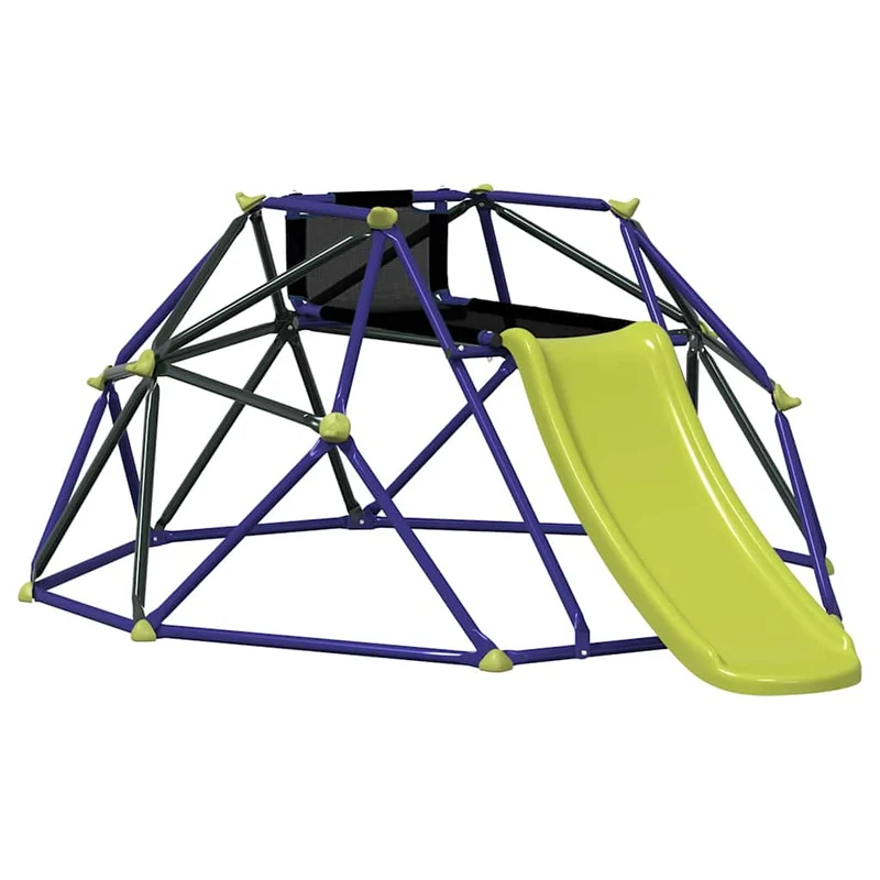 Klimdome Voor Kinderen Blauw 6Ft Met Slide Staal