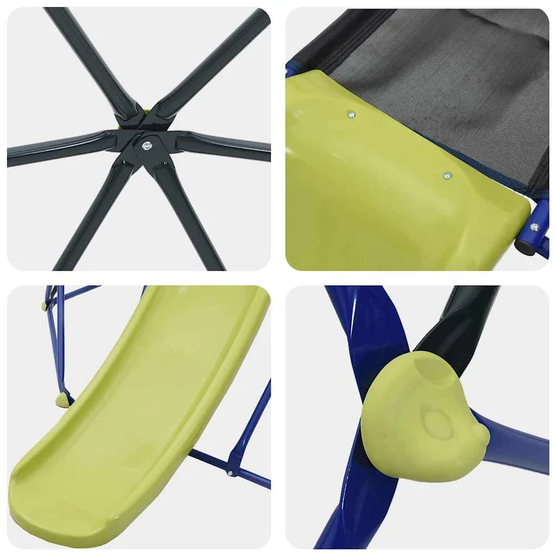 Klimdome Voor Kinderen Blauw 6Ft Met Slide Staal