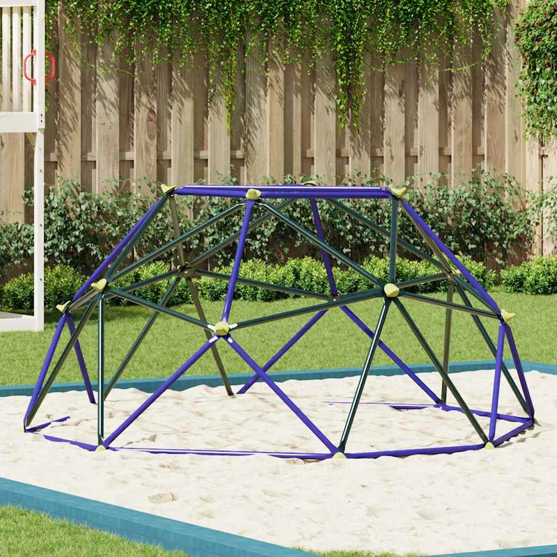 Klimdome Voor Kinderen Blauw 6Ft Met Slide Staal
