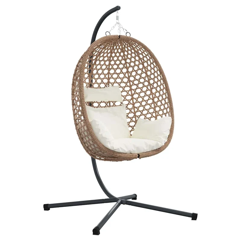 Hangende Ei-Stoel Poly Rattan 104 X 100 X 191 Cm Koffiebruin