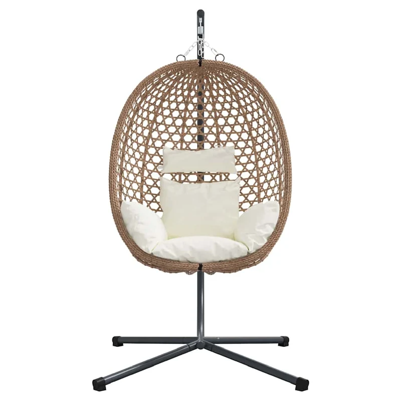 Hangende Ei-Stoel Poly Rattan 104 X 100 X 191 Cm Koffiebruin