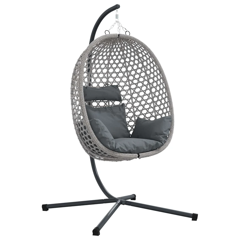 Hangende Ei-Stoel Poly Rattan 104 X 100 X 191 Cm Koffiebruin