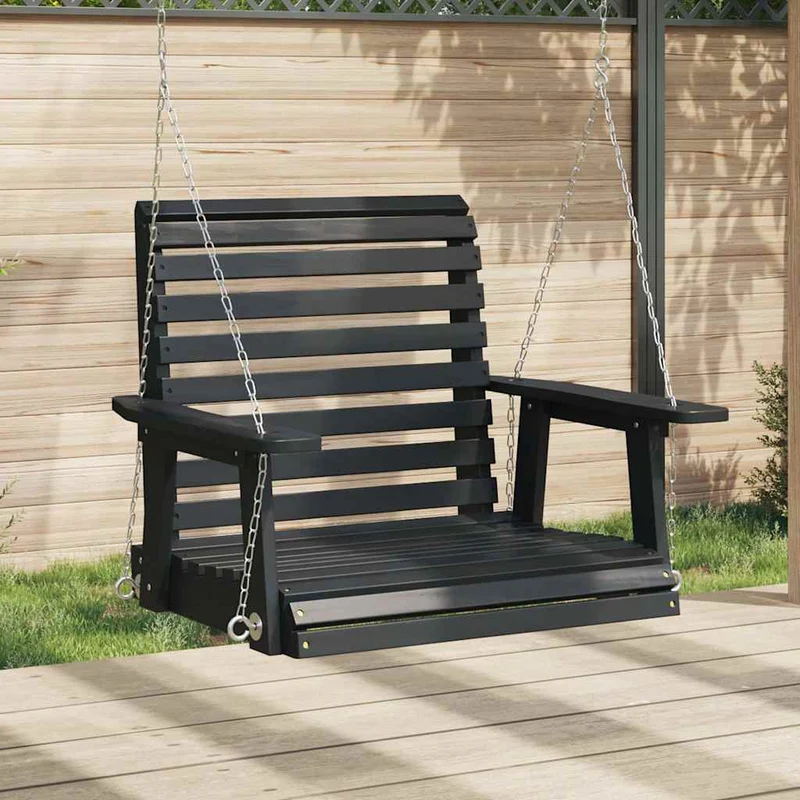 Tuinschommelstoel Met Metalen Kettingen Massief Vurenhout