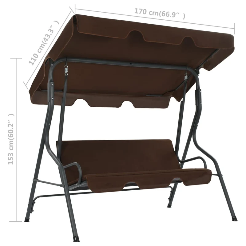 Schommelbank 170X110X153 Cm Koffiekleurig