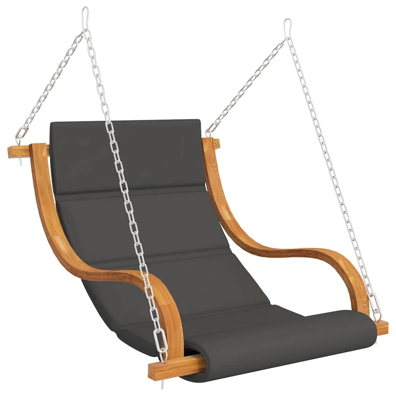 Schommelstoel Zonder Schommelframe Met Kussen Gebogen Hout