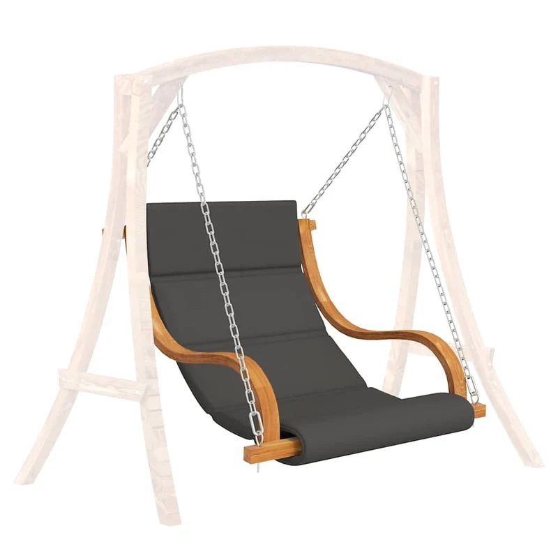 Schommelstoel Zonder Schommelframe Met Kussen Gebogen Hout