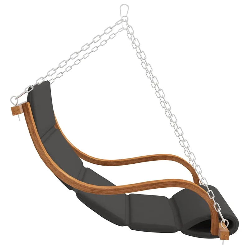 Schommelstoel Zonder Schommelframe Met Kussen Gebogen Hout