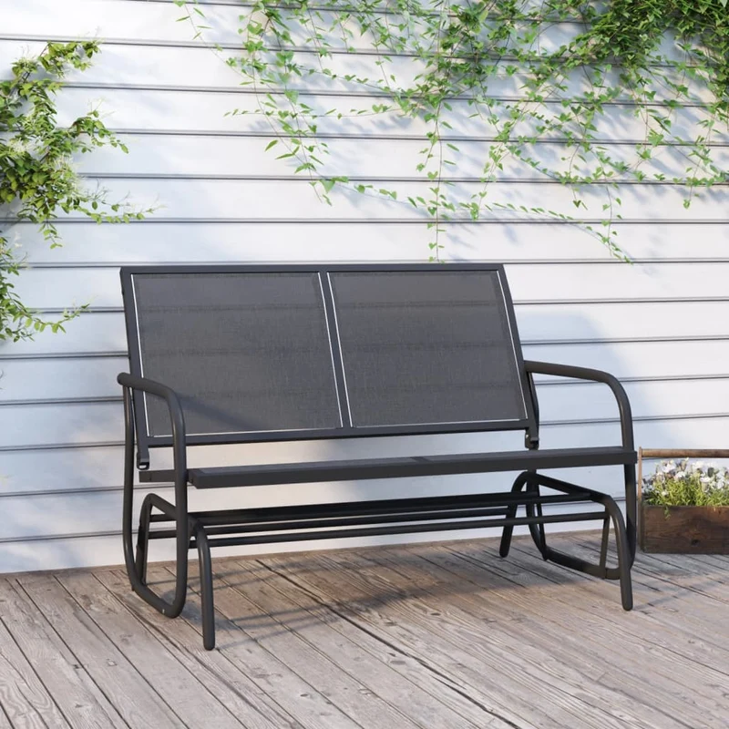 Schuifbank Tuin 120,5X76X86,5 Cm Textielfolie En Staal