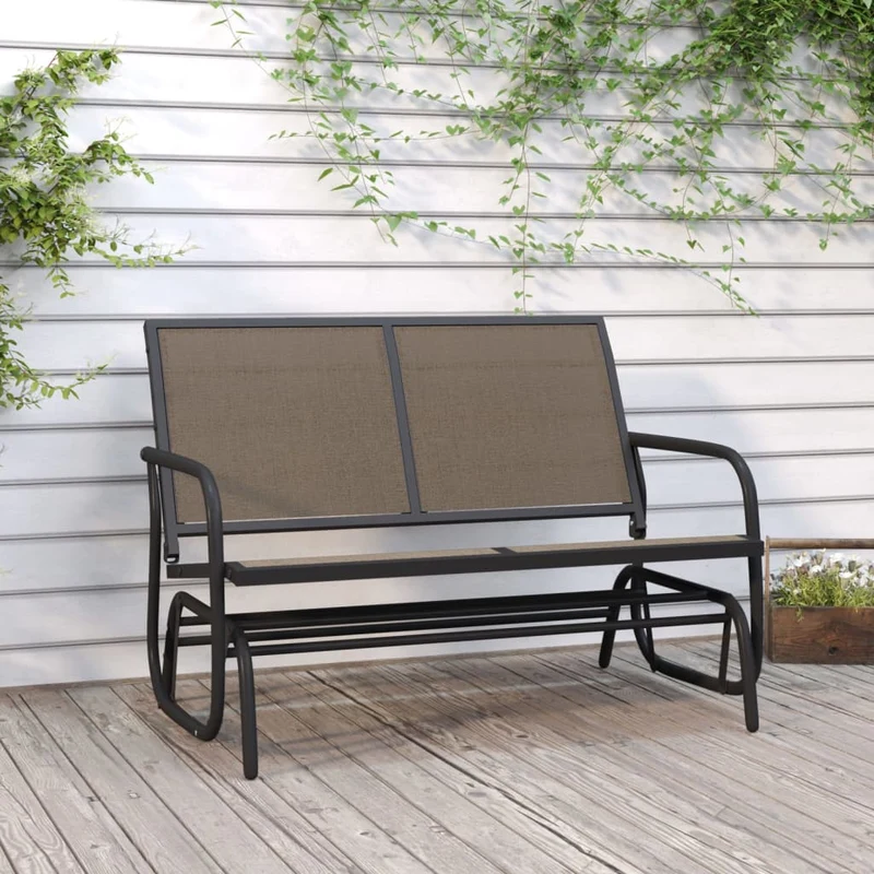 Schuifbank Tuin 120,5X76X86,5 Cm Textielfolie En Staal