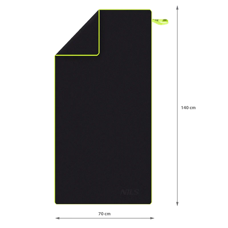NILS Microvezel Handdoek - Zwart - 140 x 70 cm