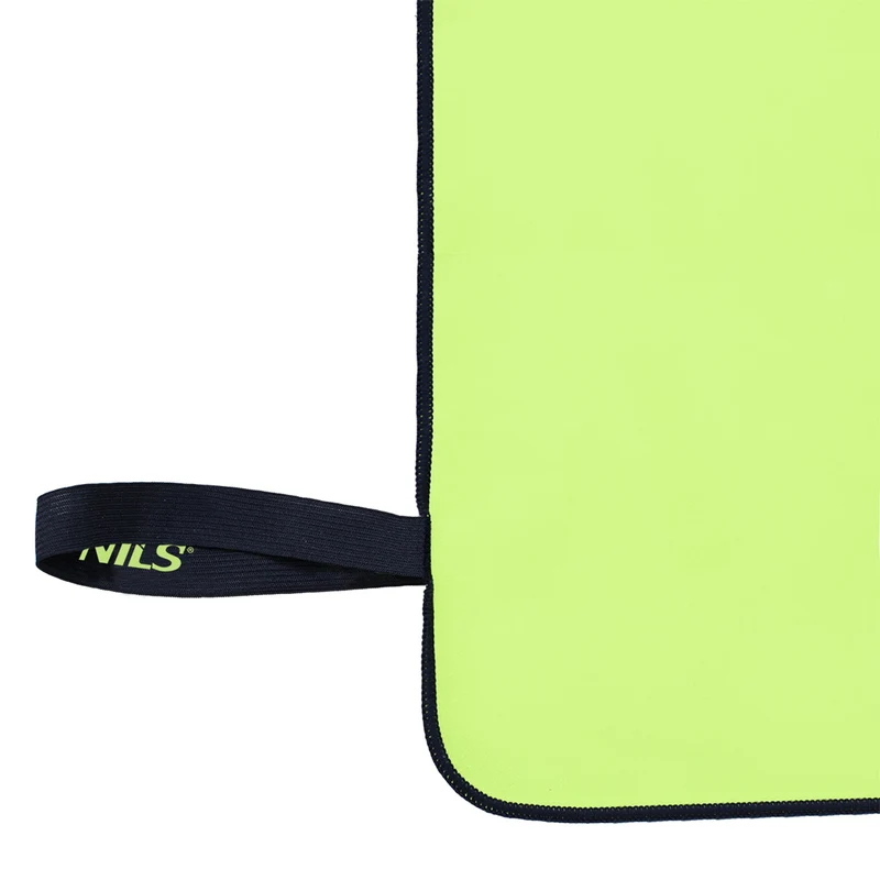 NILS Microvezel Handdoek - Groen/Zwart - 140 x 70 cm