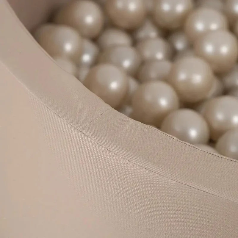 Piscine à balles extérieure - ronde 90x30 cm, beige imperméable ( 200 balles or, perle)– Plush Nest