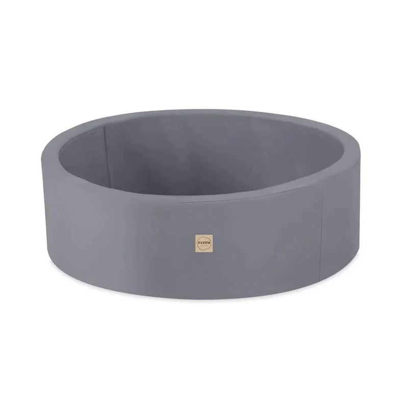Piscine à balles extérieure - ronde 90x30 cm, grise imperméable ( 200 balles argent, bleu)– Plush Nest