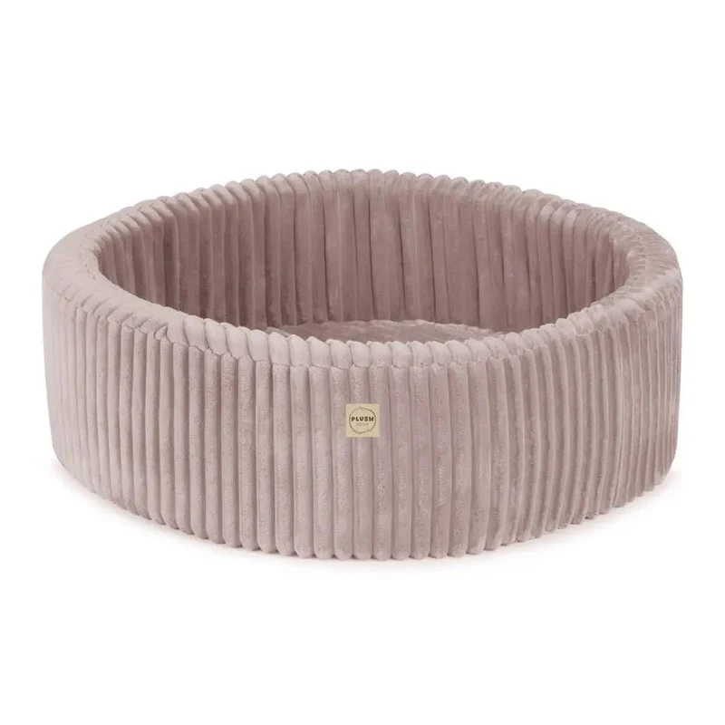 Piscine à balles - ronde 90x30 cm, Puffy Lamell Rose (+ 200 boules rose, dorées, perle ) – Plush Nest