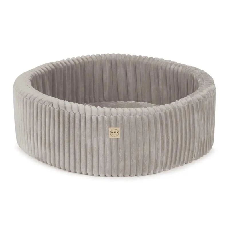 Piscine à balles - ronde 90x30 cm, beige Puffy Lamell (+ 200 boules dorées, perle, transparentes ) – Plush Nest