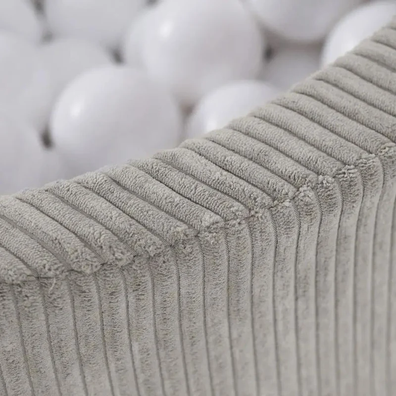 Piscine à balles - ronde 90x30 cm, beige velours côtelé (+ 200 boules perles, dorées, bleues ) – Plush Nest