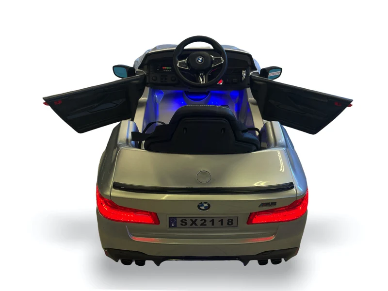 Bmw M5,Lithium, Leder Zitje, Rubberen Banden, Kinder Accu Auto!
