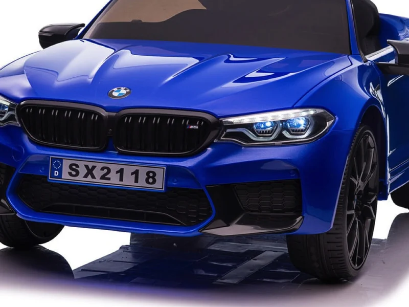 Bmw M5,Lithium, Leder Zitje, Rubberen Banden, Kinder Accu Auto!