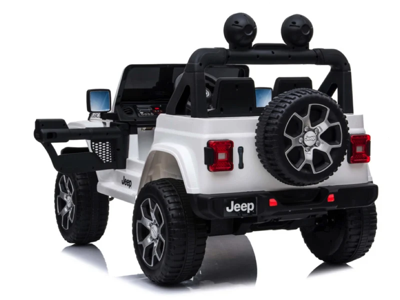 Jeep Wrangler Rubicon, 12V Kinderauto Met Lithium Accu, Rubberen Banden, Leder Zitje