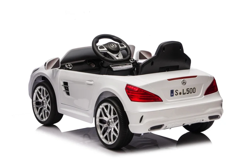 Mercedes Sl500, 12 Volt Elektrische Kinderauto Met Een Lithium Accu, Rubberen Banden, Leder Zitje En Meer!