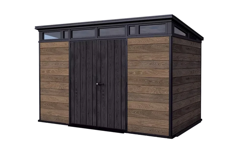 Keter - Caseta de exterior Signature Walnut 11x7 marrón
