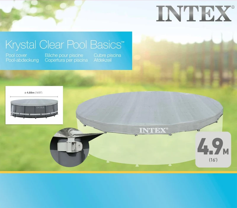 Intex Afdekzeil voor Rond Frame Zwembad 488 cm (Zeilmaat 508 cm)
