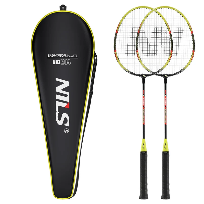 NILS Badminton Set - 2 Rackets en Opberghoes