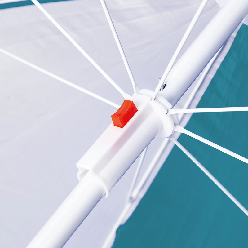 NILS Camp Strandparasol - 180 cm - Turquoise/Grijs