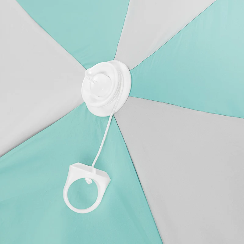 NILS Pop-up 2-in-1 Strandparasol en Windscherm - Mintblauw/Grijs