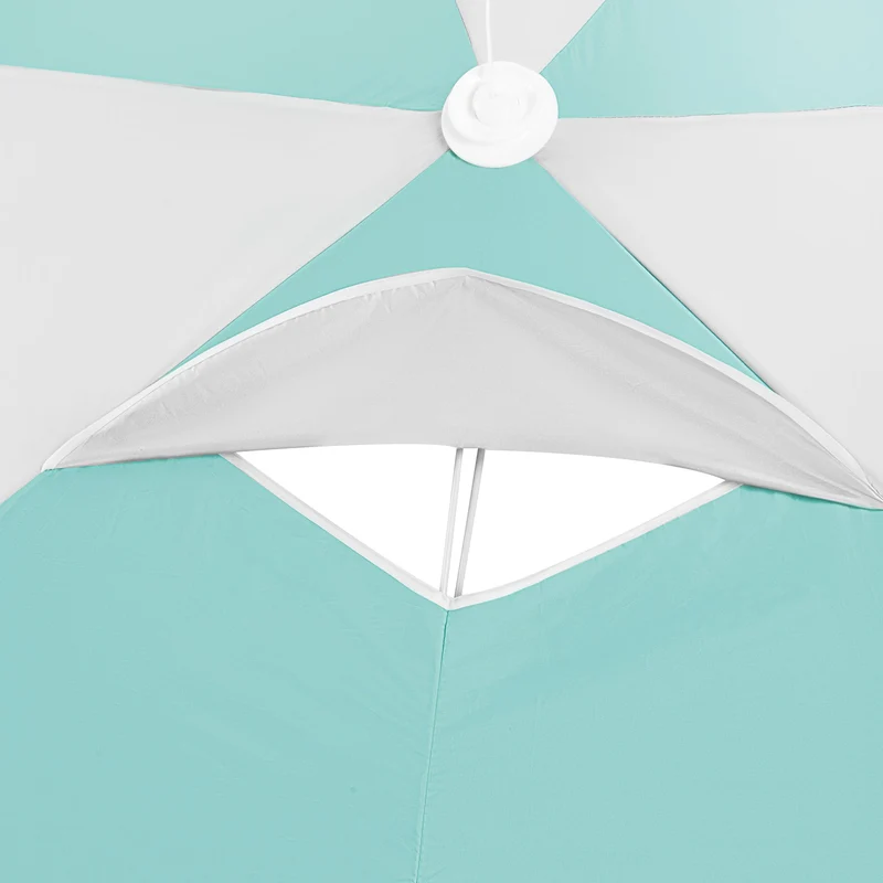 NILS Pop-up 2-in-1 Strandparasol en Windscherm - Mintblauw/Grijs