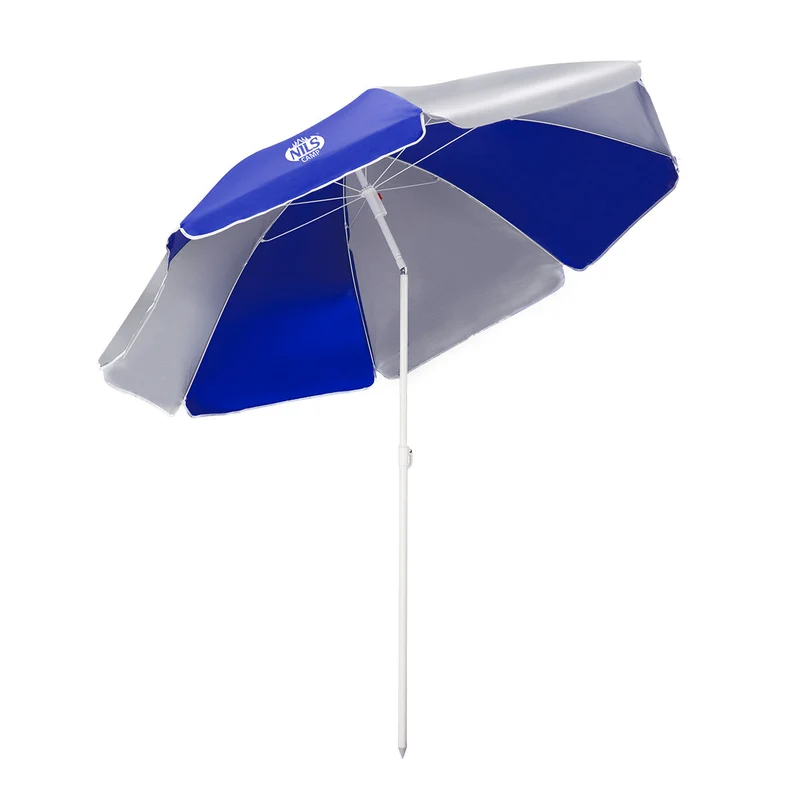 NILS Camp Strandparasol - 180 cm - Blauw/Grijs