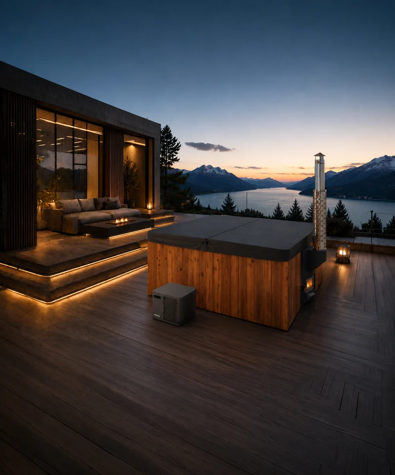 Houtgestookte Hottub Hilda – 4 Personen