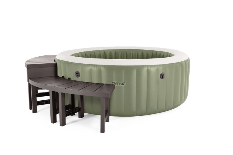 Intex Pure Spa Bubble Massage Olive Green – 4‑persoons
